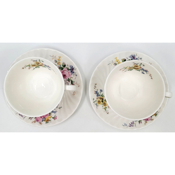 Royal Doulton Arcadia H4802 Cup & Saucer Set Floral Bone China England Set of 2 - Picture 7 of 12
